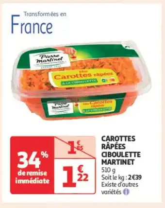 Carottes râpées ciboulette martinet 510 g