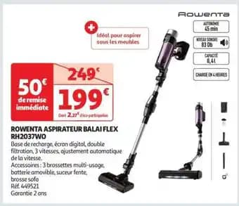 Rowenta Aspirateur Balai Flex Rh2037Wo