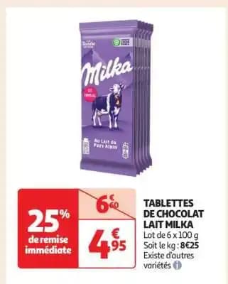 Tablettes De Chocolat Lait Milka