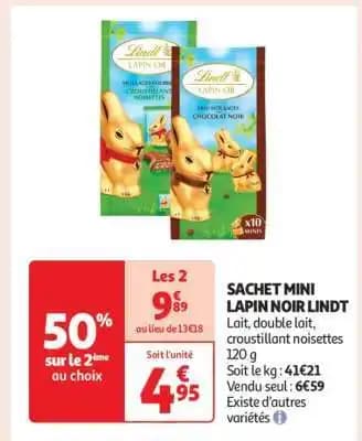 SACHET MINI LAPIN NOIR LINDT