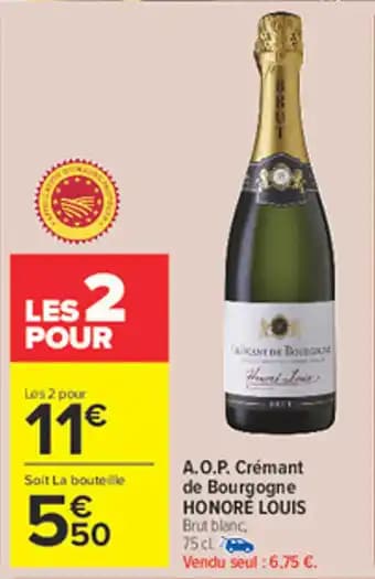 HONORÉ LOUIS A.O.P. Crémant de Bourgogne 75 cl