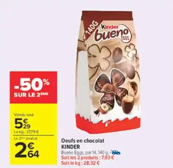KINDER Oeufs en chocolat 140 g