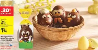 ESPRIT DE FÊTE Moulage animaux rigolos en chocolat