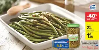 CARREFOUR CLASSIC Haricots verts extra-fins 345 g