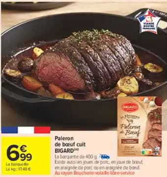 BIGARD Paleron de bœuf cuit 400 g
