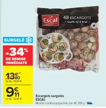 Promotion Exclusives de 7
            
        
        Escargots surgelés : Découvrez l'Offre incontournable