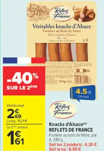 REFLETS DE FRANCE Knacks d'Alsace 240 g