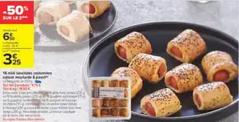 16 mini saucisses costumées nature moutarde & pavoti 250 g