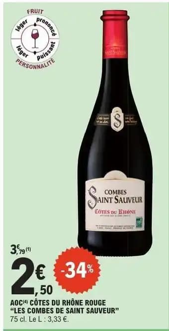 AOC Côtes du Rhône Rouge 'Les Combes de Saint Sauveur'