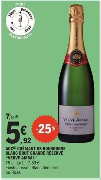 AOC Crémant de Bourgogne Blanc Brut Grande Reserve 'Veuve Ambal'