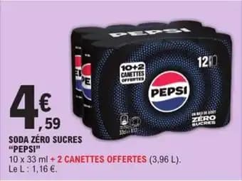 Soda Zéro Sucres Pepsi