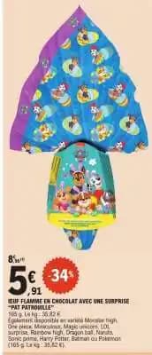 ŒUF FLAMMÉ EN CHOCOLAT AVEC UNE SURPRISE PAT PATROUILLE