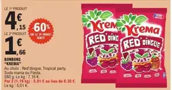 Promotion Exclusives de 4
            
        
        Bonbons krema : Découvrez l'Offre incontournable