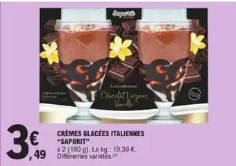 CRÈMES GLACÉES ITALIENNES “SAPORIT”