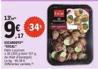Promotion Exclusives de 8
            
        
        Escargots escal : Découvrez l'Offre incontournable