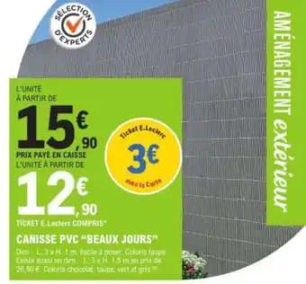 Promotion Exclusives de 67
            
        
        Pvc : Découvrez l'Offre incontournable