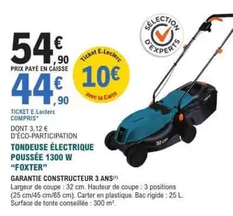 TONDEUSE ÉLECTRIQUE POUSSÉE 1300 W FOXTER