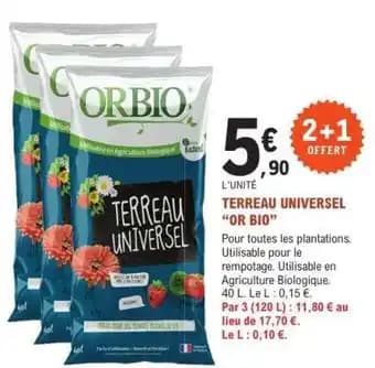 TERREAU UNIVERSEL OR BIO
