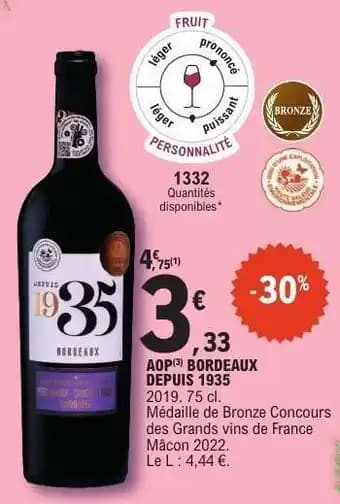 AOP(3) BORDEAUX DEPUIS 1935