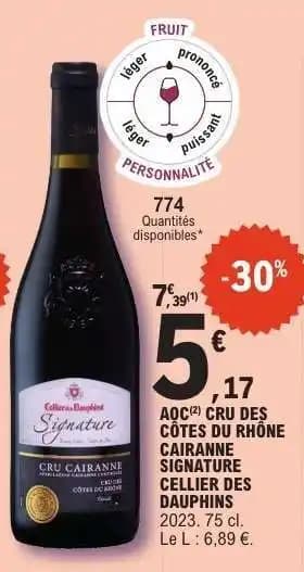 CRU DES CÔTES DU RHÔNE CAIRANNE SIGNATURE CELLIER DES DAUPHINS