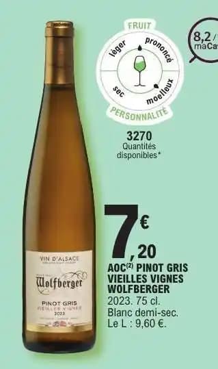 AOC PINOT GRIS VIEILLES VIGNES WOLFBERGER