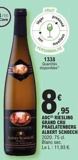 AOC RIESLING GRAND CRU PRAELATENBERG ALBERT SCHOECH