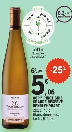 AOP Pinot Gris Grande Reserve Henri Ehrhart