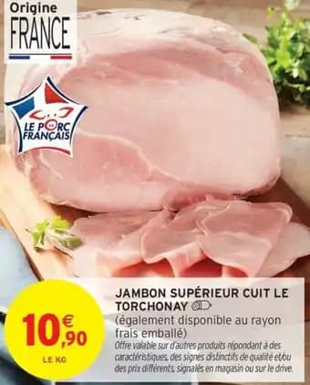Jambon supérieur cuit le torchonay 1 kg