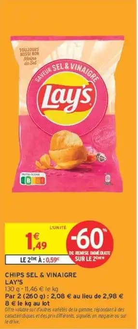 LAY'S CHIPS SEL & VINAIGRE