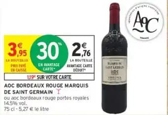 AOC BORDEAUX ROUGE MARQUIS DE SAINT GERMAIN