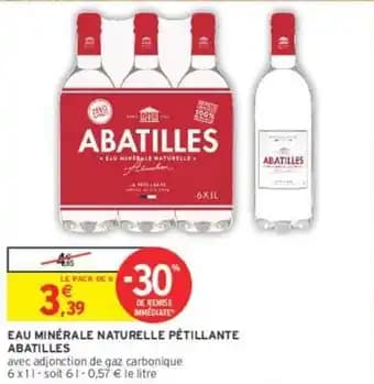 ABATILLES EAU MINÉRALE NATURELLE PÉTILLANTE