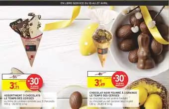 LE TEMPS DES CERISES CHOCOLAT NOIR FOURRÉ À L'ORANGE