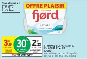 FJORD FROMAGE BLANC NATURE EN OFFRE PLAISIR