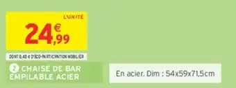 Promotion Exclusives de 3
Chaise de bar : Découvrez l'Offre incontournable