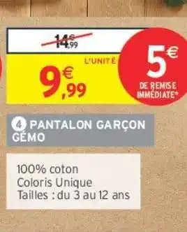 GÉMO PANTALON GARÇON