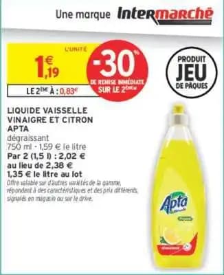 APTA LIQUIDE VAISSELLE VINAIGRE ET CITRON