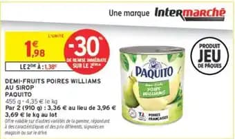 PAQUITO DEMI-FRUITS POIRES WILLIAMS AU SIROP
