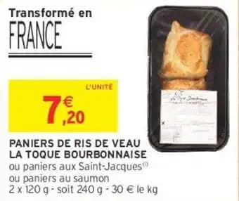 LA TOQUE BOURBONNAISE PANIERS DE RIS DE VEAU
