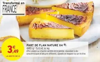 Part de flan nature x4 680 g