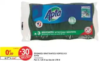 Éponges grattantes vertes x3 apta