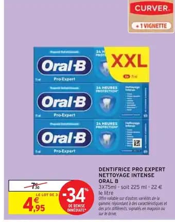 ORAL B Dentifrice pro expert nettoyage intense