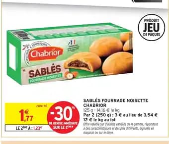 CHABRIOR Sablés fourrage noisette