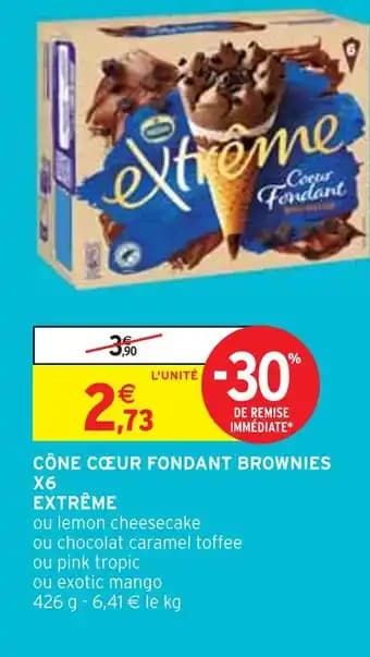 EXTRÊME Cône cœur fondant brownies x6