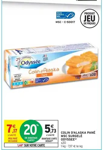ODYSSEE Colin d'alaska pané msc surgelé