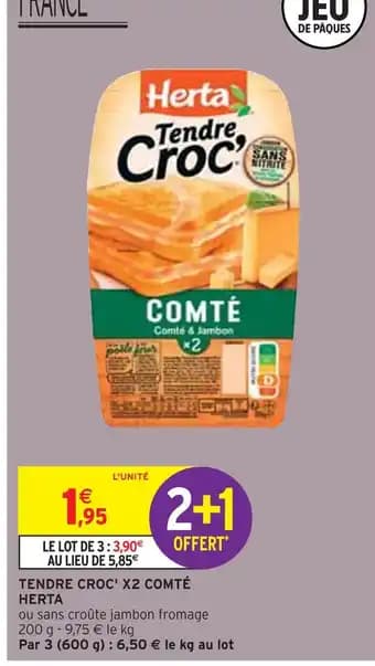 HERTA Tendre Croc' x2 Comté
