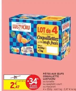 LUSTUCRU Pâtes aux œufs coquillette
