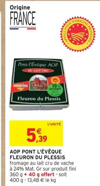 FLEURON DU PLESSIS Aop pont l'évêque