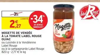 Olvac Mogette de vendée à la tomate Label Rouge