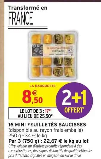 16 mini feuilletés saucisses