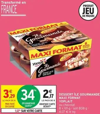 Dessert île gourmande maxi format yoplait 101 g